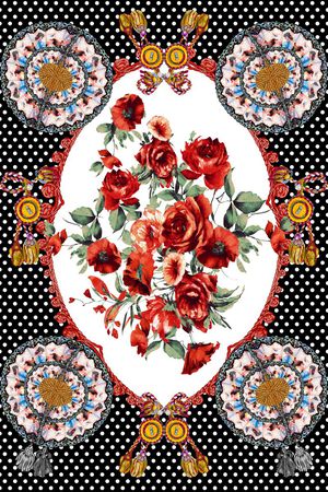 几何圆点印花华亿平台图片