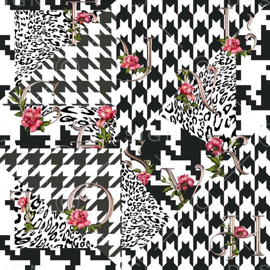 千鸟格印花华亿平台图片