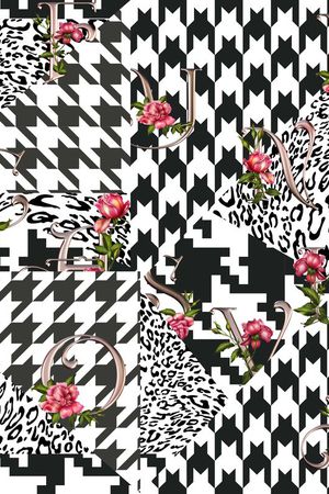 千鸟格印花华亿平台图片