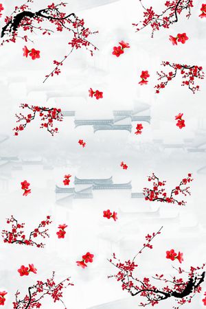 建筑花卉印花华亿平台图片