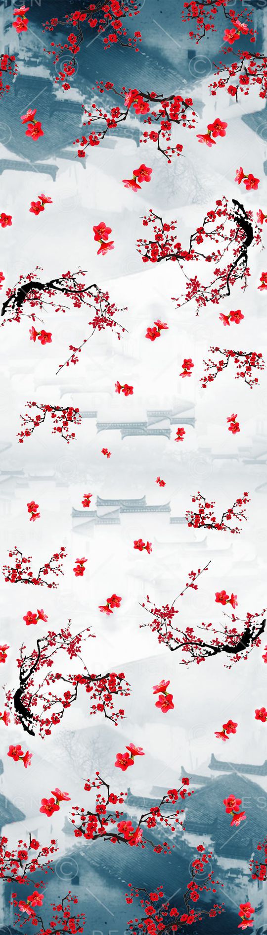 建筑花卉印花华亿平台图片