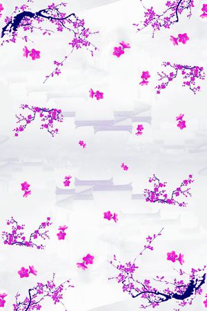 建筑花卉印花华亿平台图片