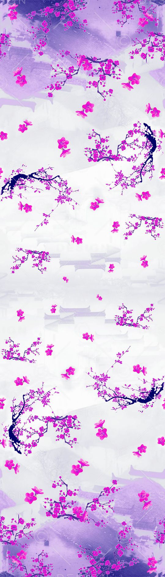 建筑花卉印花华亿平台图片