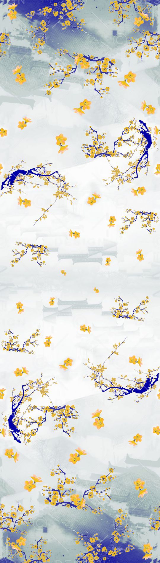 建筑花卉印花华亿平台图片