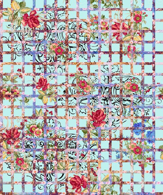 抽象数码印花印花华亿平台图片