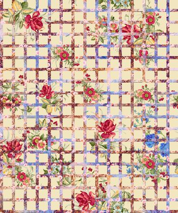 408442-花窗春夏怀旧潮流时尚印花