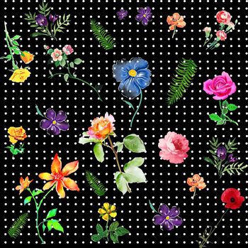 408464-圆点水彩乱花组合