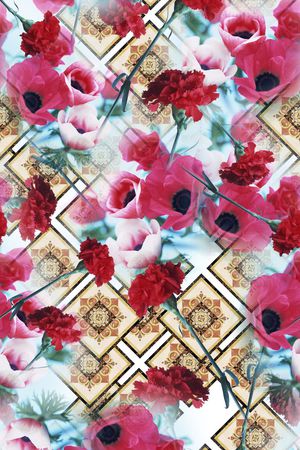 花卉印花华亿平台图片