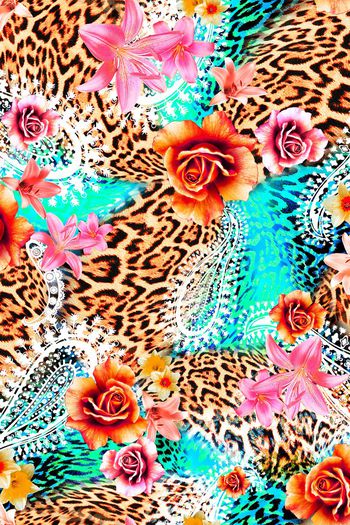 408517-佩斯利豹纹花卉