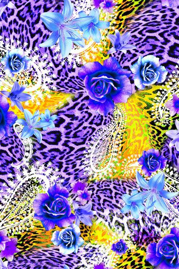 408518-佩斯利豹纹花卉