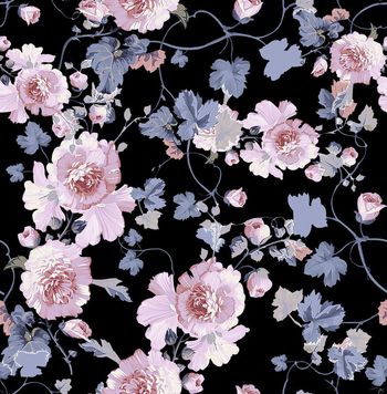 408542-高雅潮流粉红花印花图