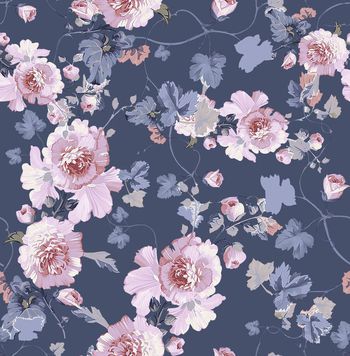 408543-高雅潮流粉红花印花图