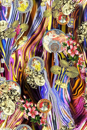 抽象印花华亿平台图片