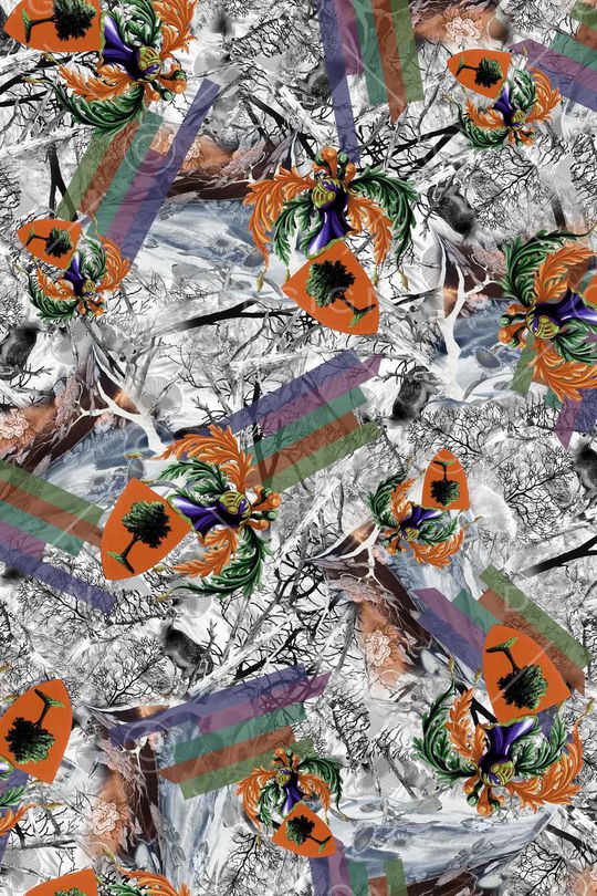 抽象图案印花华亿平台图片