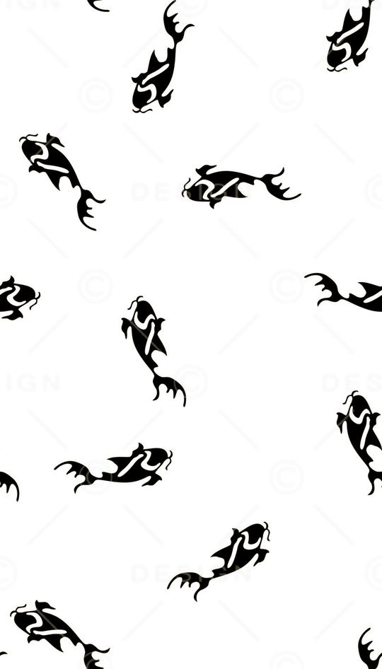 黑锦鲤印花华亿平台图片