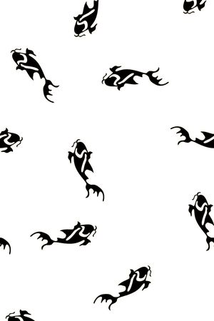 黑锦鲤印花华亿平台图片