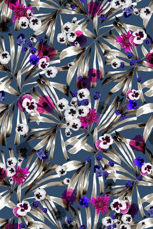 热带叶子印花华亿平台图片