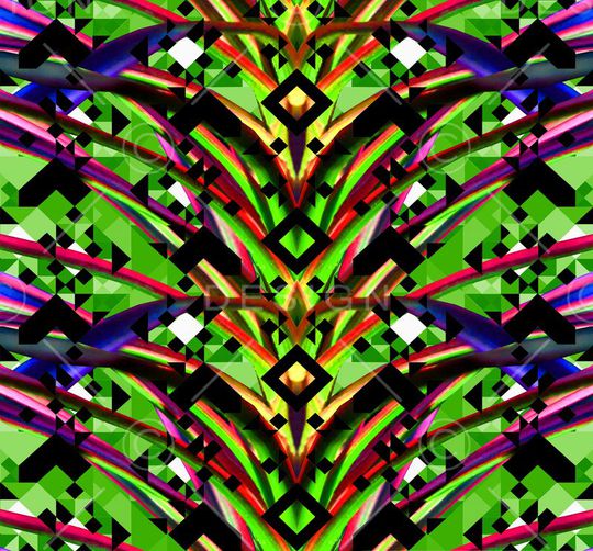 几何 热带 叠加印花华亿平台图片