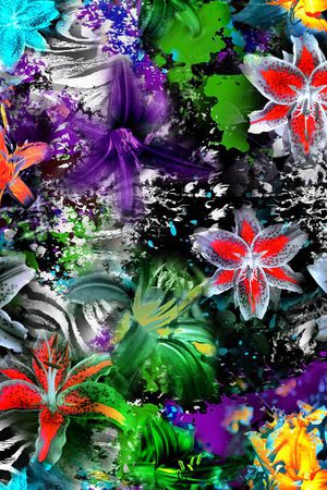 斑马纹 数码 撞色印花华亿平台图片