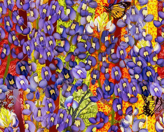 蝴蝶 油画印花华亿平台图片