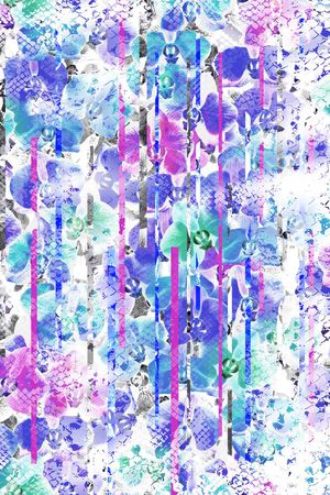 蛇纹 条纹 花瓣印花华亿平台图片