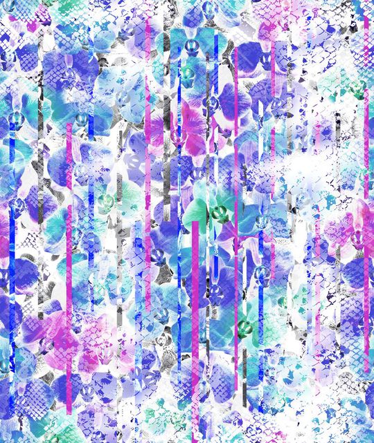 蛇纹 条纹 花瓣印花华亿平台图片