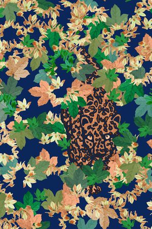 树叶 豹印花华亿平台图片