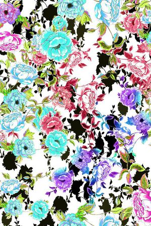 水彩 手绘印花华亿平台图片