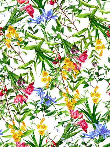 409474-清新手绘花丛