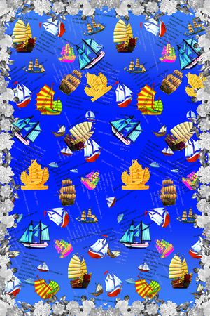 帆船印花华亿平台图片