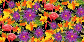 409552-热带风情火烈鸟涂鸦