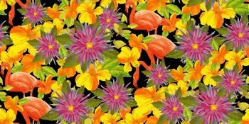 409553-热带风情火烈鸟涂鸦