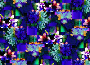 409663-玻璃碎片叠加百合