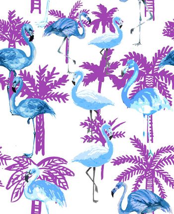 409697-火烈鸟与棕榈树