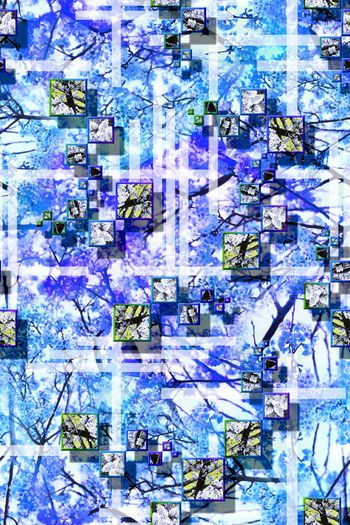 409759-抽象几何拼接贴图 服装 树木樱花 