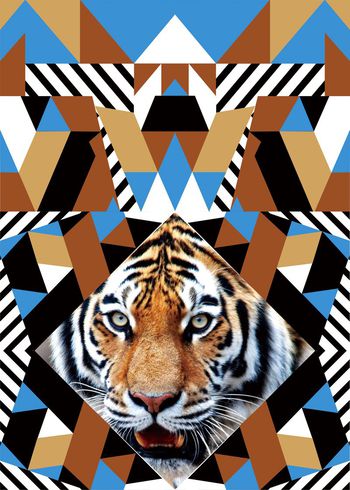 409797-几何底纹虎头（源文件为矢量图文件）