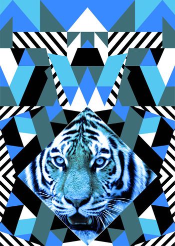 409800-几何底纹虎头（源文件为矢量图文件）