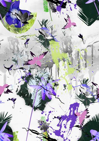 409867-中国风水墨花卉鸟笔触行云流水女装连