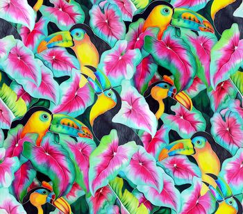 409891-热带油画大嘴鸟