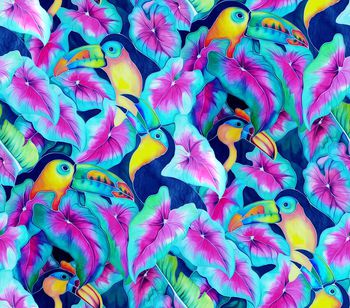 409892-热带油画大嘴鸟