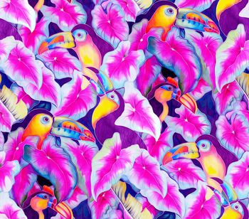 409893-热带油画大嘴鸟