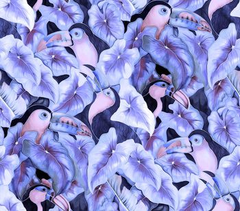 409894-热带油画大嘴鸟