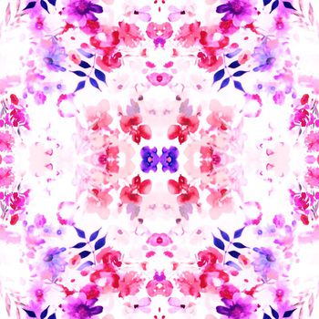 409908-淡雅绽放镜像水彩花朵