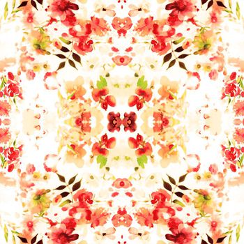 409909-淡雅绽放镜像水彩花朵