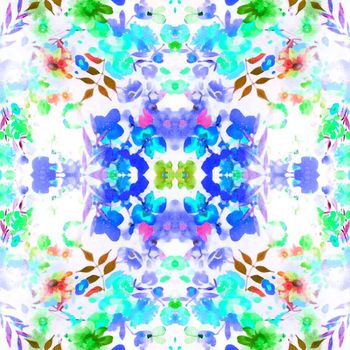 409910-淡雅绽放镜像水彩花朵