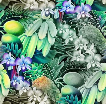 409957-油画热带雨林景色