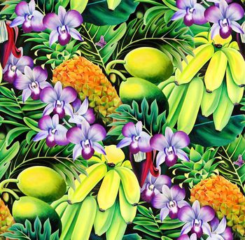 409958-油画热带雨林景色