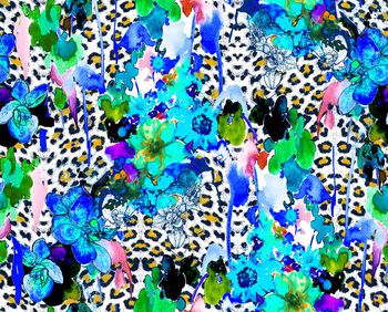 409961-水彩花卉豹纹底