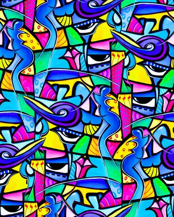 409975-油画空间抽象五官