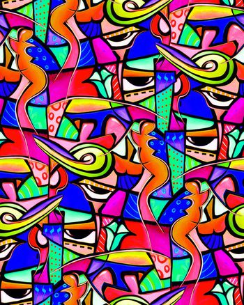 409976-油画空间抽象五官